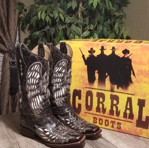 Corral Womens Square Toe Boots Size 7.5M